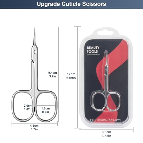 CGBE Curved Cuticle Scissors - Extra Fine Pointed Stainless Steel Trimmer