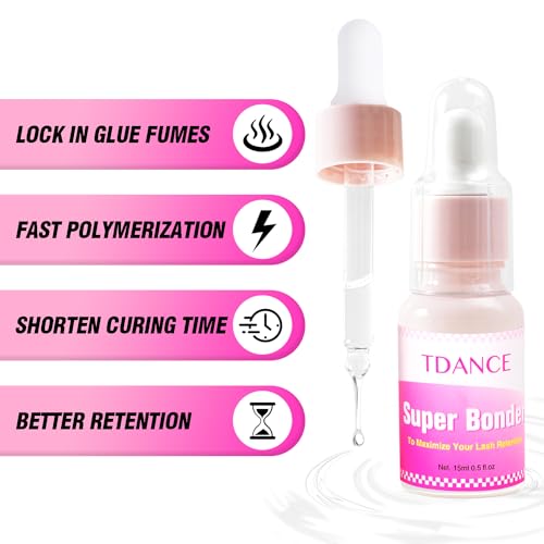 TDANCE Lash Bonder for Eyelash Extensions, Glue Accelerator, Increase Eyelash Retention Time, Water Oil Proof, Lash Extension Bonder (15ml, Lash Bonder)