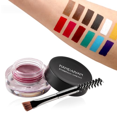 12-Color Eyebrow Pomade Waterproof Long-Lasting Cream Gel