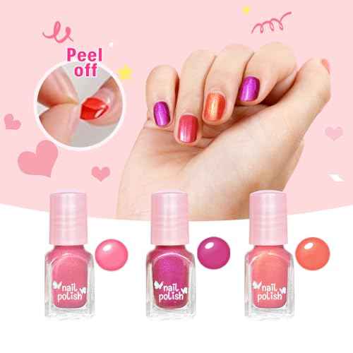 M&U MAKE YOU UP Butterfly Jewelry Case Nail & Hair Set - 3 Quick-Dry Polishes + 5 Fuzzy Elastics | Portable Beaded Clutch for Teens, FashionGift with Floral Charm Party Favors