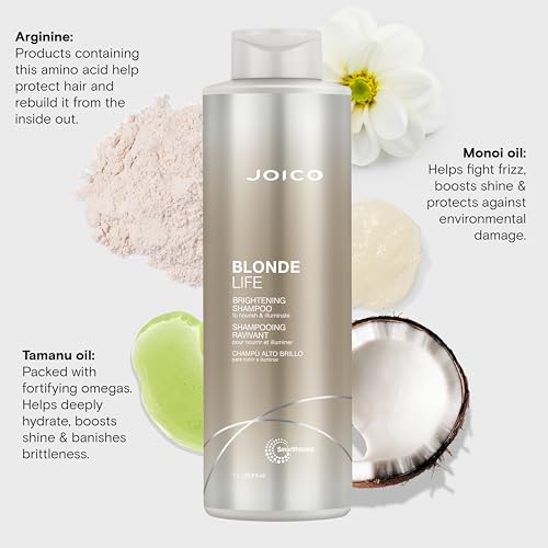 Joico Blonde Life Brightening Shampoo | For Blonde Hair | Add Softness & Smoothness | Sulfate Free | With Monoi & Tamanu Oil