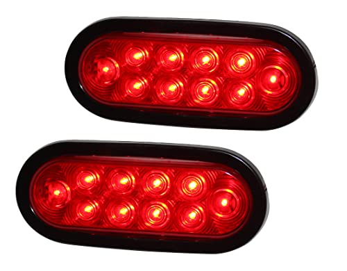 MAXXHAUL 80684 6" LED Submersible Oval LED Stop/Turn Trailer Tail Light, 2 Pack