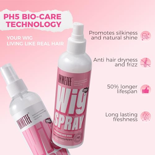 immetee Leave-In Conditioner Spray for Human Wigs, 8.4 fl oz