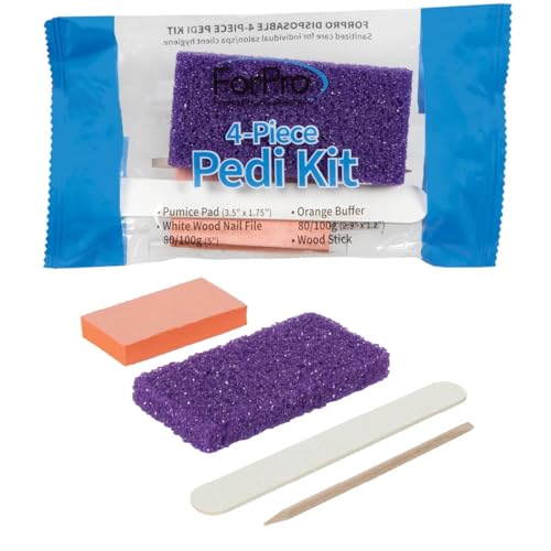 Disposable 4-Piece Pedicure Kit - 100 Individually Packed Sets