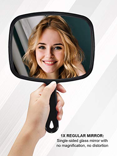 MIRRORNOVA Handheld Mirror with Handle - Travel Size, 9.3" x 6.7"
