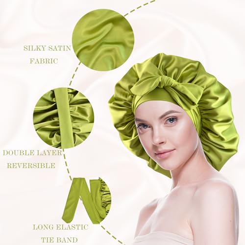 Silk Bonnet for Sleeping Women with Elastic Tie Band