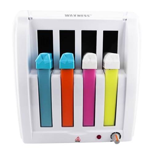 Waxness Cartridge Wax Warmer Kit ? Professional Roll-On Heater with 4 Cartridges Included ? Hair Removal Starter Set for Salon & Home Use