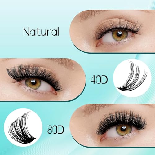 GEMERRY 80P Beginner Lash Extension Kit 10-18mm with 280 Clusters & Glue