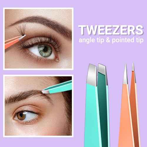 TsMADDTs Blackhead Remover Tools and Ingrown Hair Tweezers, 9PCS Pimple Popper Tool Kit, Ingrown Hair Removal Kit with Pimple Extractor, Pore Extractor, Tweezers, Razor