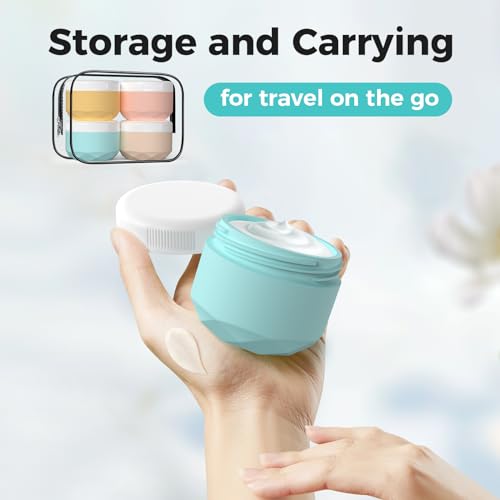 TSA Approved Travel Containers 4-Pack Silicone Jars 1.7oz