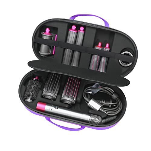 RLSOCO Hard Case for Dyson Airwrap Complete Long/Complete Styler HS08 HS05 HS01,NOT for Dyson Airwrap i.d. - Fits 4pcs Long Barrels or Short Barrels - Violet (Case Only,Hair Styler is not Included)