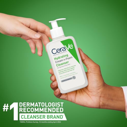 CeraVe Hydrating Cream-to-Foam Facial Cleanser 19oz - Gentle Hydrating Face Wash