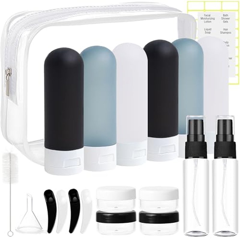 20 Pack TSA Approved Travel Bottles Set - Leak Proof Refillable