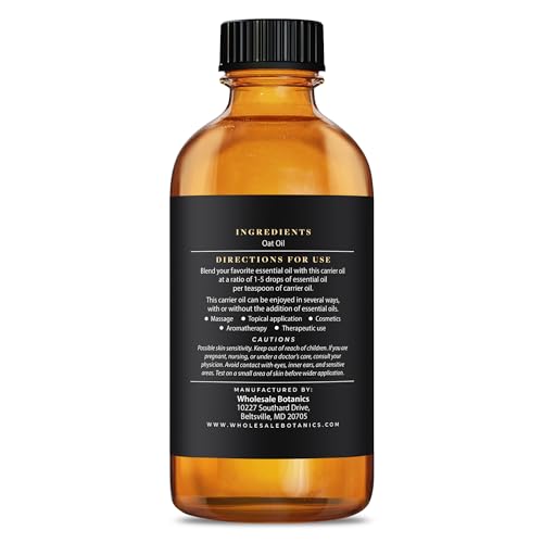 Wholesale Botanics Oat Oil | Cold-Pressed Carrier Oil Lightweight Moisturizer for Skin & Hair | For Soaps, Lotions, & Candles | Vegan & Cruelty Free (8 fl oz)