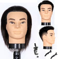 Male Mannequin Head 100% Human Hair with Stand