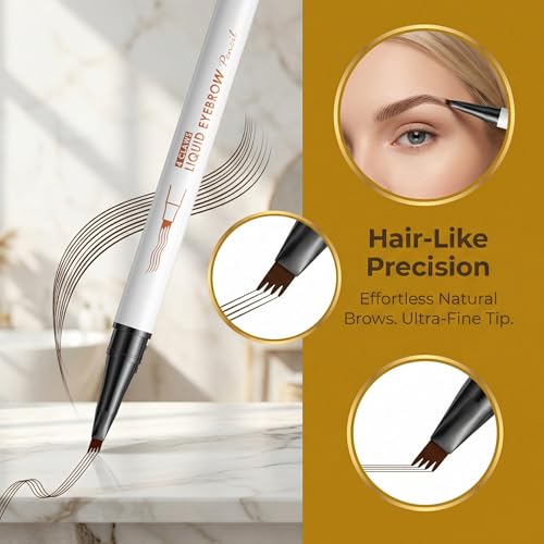 4-Claw Waterproof Liquid Eyebrow Pencil - Dark Coffee