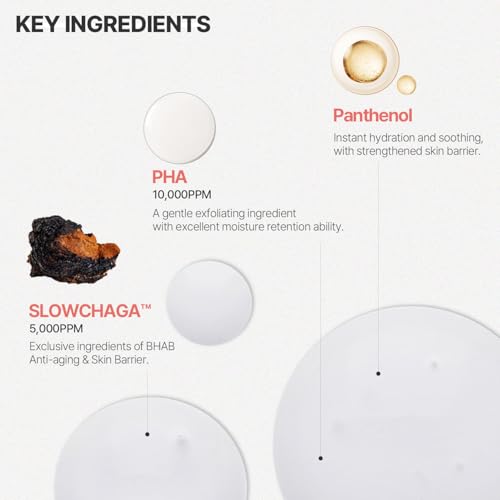 BHAB SLOWCHAGA PHA Toner with Gluconolactone Panthenol Niacinamide Wintergreen Glutathione for Hydration Mild Soothing & Gentle Peeling Korean Glass Skin Care 5.07 fl.oz(150ml)