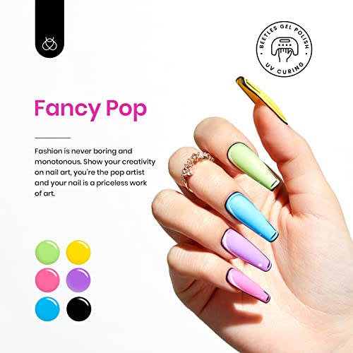 Beetles 24Pcs Gel Nail Polish Set with Base Gel Top Coat White Black Liner Gel Nail Art Brush, 2024 Summer Gel Polish Kit Neon Bright Blue Pink Purple Green Jelly Gel Polish Soak Off Uv Gel Nail Kit