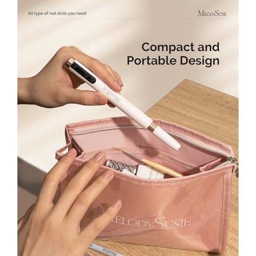 MelodySusie Pen-Shaped Ultra-Slim Cordless Nail Drill, PM170F 30000RPM Portable Rechargeable Electric File with LED Display for All Manicure, Nail Care, Shaping & Gel Removal for Advanced Home Use