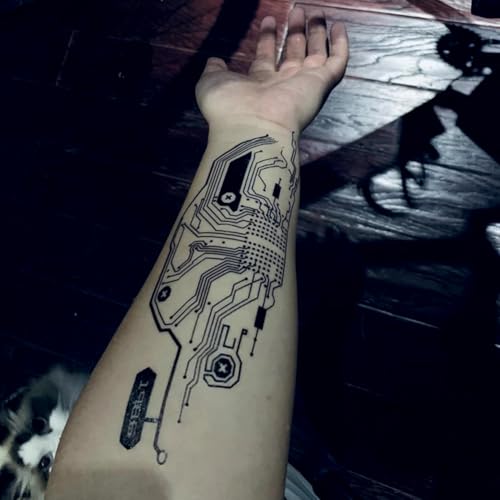 Waterproof Temporary Tattoos - Cyberpunk & Steampunk Designs (4 Sheets)