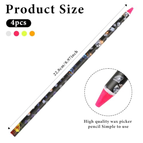 Rhinestone Picker Wax Pencils Set of 4 for Nail Art & Crafts