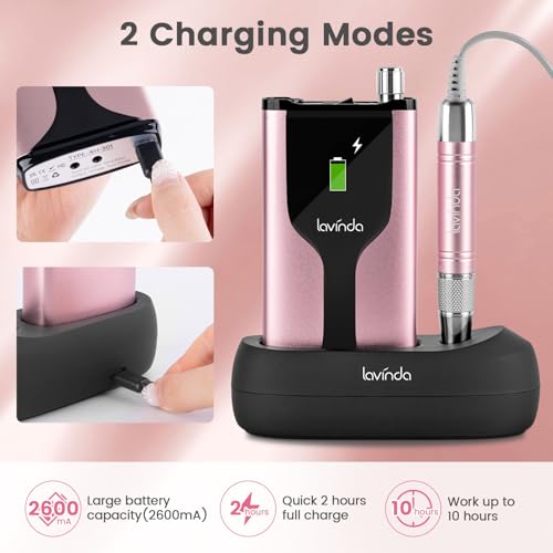 Lavinda Rechargeable Nail Drill 35000RPM Brushless Electric File
