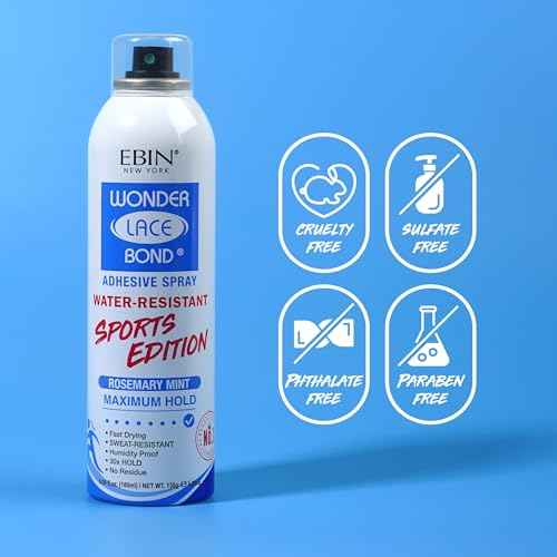 EBIN NEW YORK Wonder Lace Bond Adhesive Spray 6.08 Fl Oz Sports Edition ? Strong Hold ? Water-Resistant Wig Glue Spray for Front Lace Wig Application ? Designed for Active Lifestyles and Daily Wear