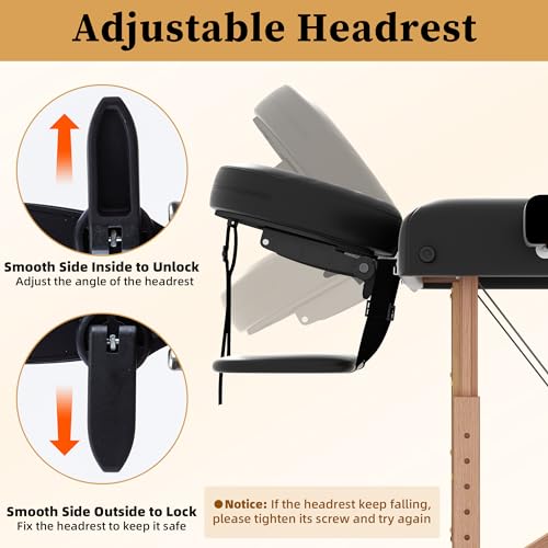 Civama Portable Massage Table 2-Section Foldable 29 LBS