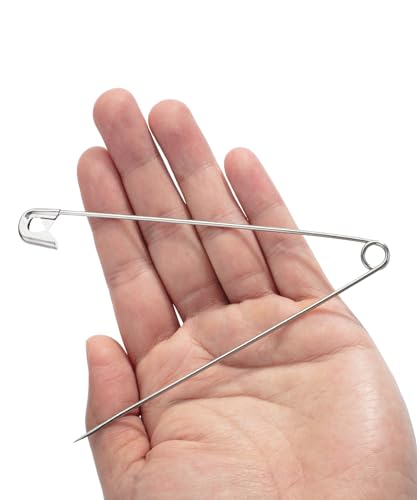 Mr. Pen- Safety Pins, 5 Inch, 5 Pack, Silver, Safety Pin, Safety Pins for Clothes, Extra Large Safety Pins Heavy Duty, Giant Safety Pin, Large Safety Pin, Oversized Safety Pins