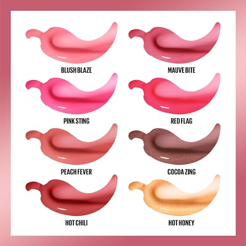 MAYBELLINE Lifter Gloss Lifter Plump, Plumping Lip Gloss with Chili Pepper and 5% Maxi-Lip, Mauve Bite, Sheer Mauve, 1 Count