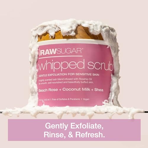 Raw Sugar Beach Rose + Coconut Milk + Shea Body Love Bundle - Sensitive Skin Body Wash, Body Scrub & Deodorant, Clean Ingredients, Formulated without Sulfates and Parabens