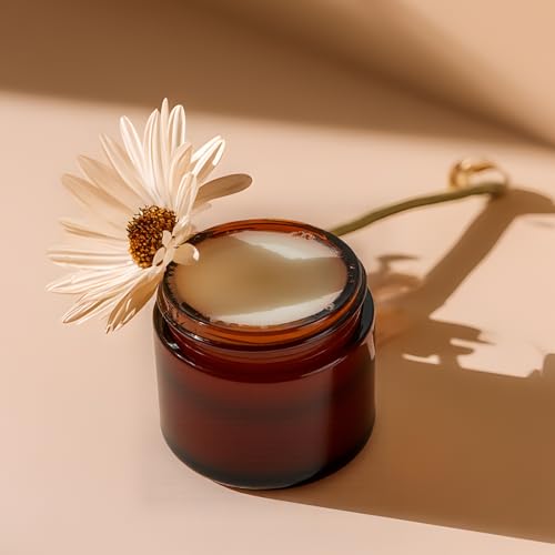 3-Pack 2oz Amber Glass Jars with Airtight Black Lids