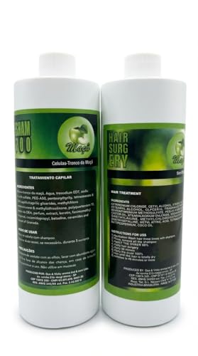 KERA FRUIT Stem Cell & Argan Hair Treatment Set - Natural Hair Smoothing & Growth 16oz + Shampoo 32oz