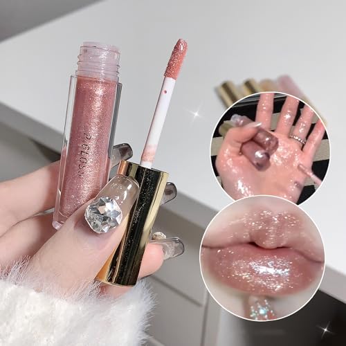 Shimmery Glitter Lip Gloss Set 5 Colors Hydrating Moisturizing