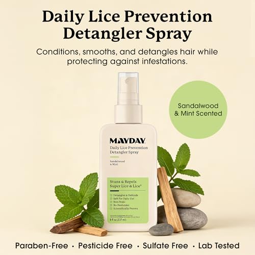 Daily Lice Prevention Detangler Spray 8oz – Sandalwood & Mint