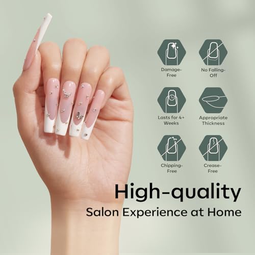 Modelones XXL Square Half Cover Nail Tips No C Curve 510pcs Fake Press Ons