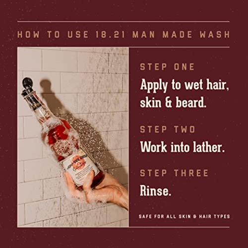 18.21 Man Made Original Four-Scent Variety-Pack 3-in-1 Body Wash, Shampoo, & Conditioner for Men, All Hair & Skin Types, Strengthens and Moisturizes in a Manly Aroma