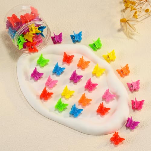 50 Pcs Mini Butterfly Hair Clips – Y2K Cute Claw Barrettes