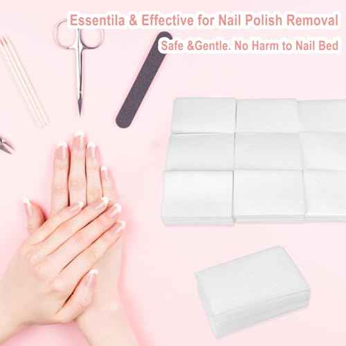 Eyxformula 270 Pcs Lint Free Nail Wipes - Thick and Absorbent Gel Polish Removal Cotton Pads Nail Supplies for Home & Salon Manicure