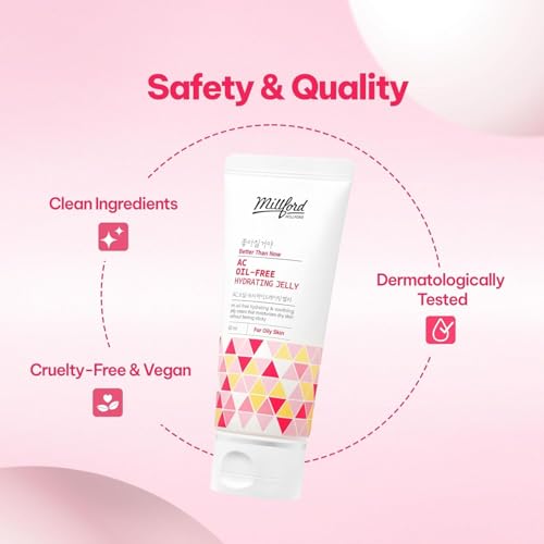 AC Oil-Free Hydrating Jelly 2.7Oz, 80ml, Oil Free Facial Moisturizer for Acne-Prone Skin, Niacinamide 2%, Unscented, Mild, Soothing Cream, Non Greasy Moisturizer, Korean Skincare