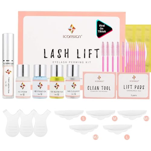 2025 Upgraded Lash Lift Kit, Eyelash Perm Kit, Professional Curling Lash Extension kit, Semi-Permanent Curling Perming Wave Suitable for Salon & Home Use