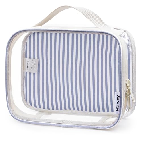 Narwey TSA Approved Clear Toiletry Bag, Waterproof Travel Makeup Organizer