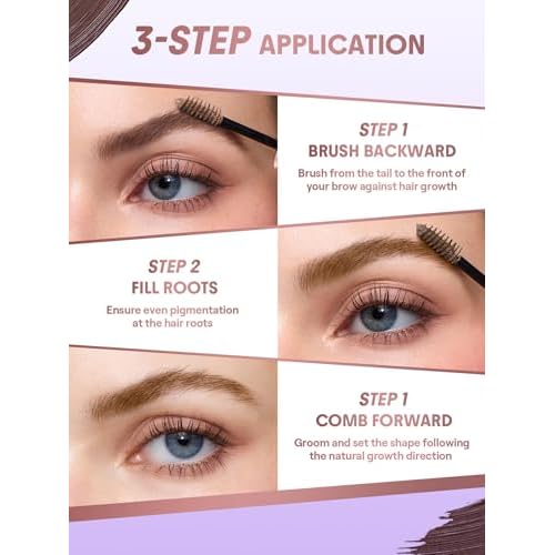 SHEGLAM Airy Tinted Volumizing Brow Mousse Eyebrow Cream Gel Highly Pigmented Shaping Filling Water Removal-Chocolate