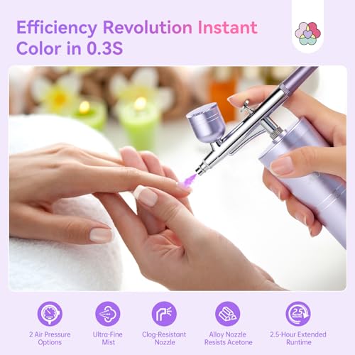 SAVILAND Pro Airbrush for Nails - 25 PSI Cordless