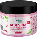 Aloe Vera Soothing Gel from freshly cut 100% Pure Aloe - Big 12oz - Vegan, Unscented - For Face, Skin, Hair, Sunburn relief (Hibiscus)
