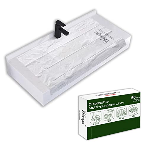 Disposable Hair Beard Catchers, Disposable Sink Liners for Trimming, 50 Pcs Large Sink Covers for Beard Grooming