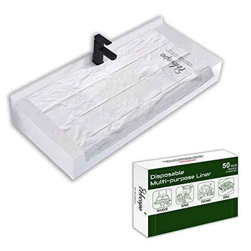 Disposable Hair Beard Catchers, Disposable Sink Liners for Trimming, 50 Pcs Large Sink Covers for Beard Grooming