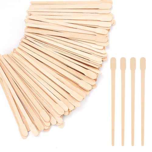 Wooden Eyebrow Waxing Sticks with Handle, Small Wood Wax Sticks, Wax Sticks for Hair Removal, Wax Spatulas Craft Applicator Sticks for Eyebrow, Lip, Nose Waxing (600 Pcs)