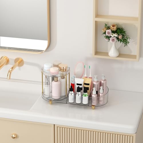 Rotating Makeup Organizer with 5 Compartments | Perfume Tray
