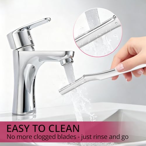 Mistfree Silver Dermaplane Razor for Women, Metal Face Razor with 12 Blades